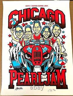 PEARL JAM Chicago Sept 7th N2 2023 Screen Print AP Poster Signed S/N #/155 Ames