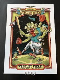 PEARL JAM Concert Poster 7/19/13 Wrigley Field Chicago 2013 EMEK Show Edition