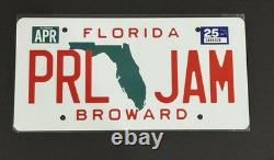 PEARL JAM HOLLYWOOD FLORIDA LICENSE PLATE not poster 2025