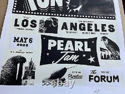 PEARL JAM Los Angeles 2022 AP Poster Glow in the Dark Variant Signed Ames Bros