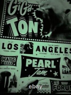 PEARL JAM Los Angeles 2022 AP Poster Glow in the Dark Variant Signed Ames Bros