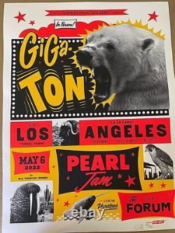 PEARL JAM Los Angeles 2022 Screen Print AP Poster Signed S/N #/130 Ames Bros