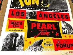 PEARL JAM Los Angeles 2022 Screen Print AP Poster Signed S/N #/130 Ames Bros