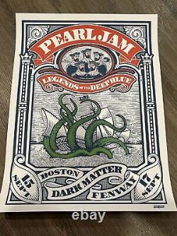 PEARL JAM POSTER FENWAY PARK BOSTON Massachusetts September 2024 Eddie Vedder