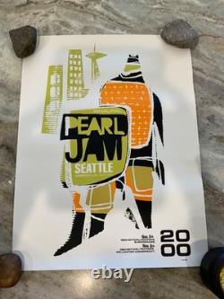 PEARL JAM SEATTLE 2000 AMES BROS POSTER 23 x 17.5 Red Hot Chili Peppers