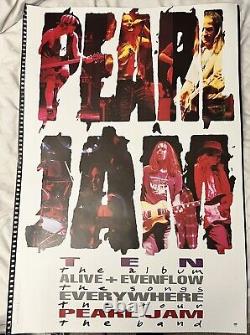 PEARL JAM Ten Promo Poster 1992 24x36 Excellent Condition Rare Vedder Epic