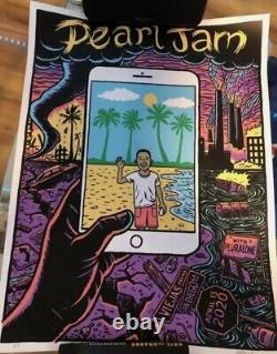 PROOF 1 of 2 PEARL JAM Poster San Diego 2020 SIGNED Ames Bros Ward Sutton MINT