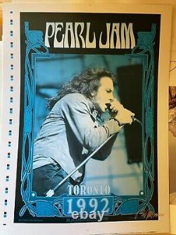 Pearl Jam 1992 Art Print Rare UNCUT Cyan/Black Proof Jeff Blake Bob Masse