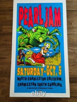 Pearl Jam 1996 Charleston, TAZ Artist Signed Edition Poster 198/400
