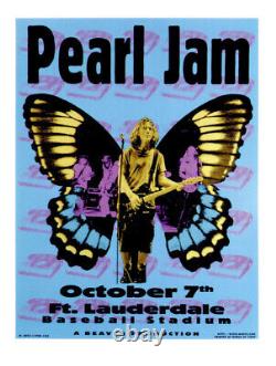 Pearl Jam 1996 Ft Lauderdale Orig. Silkscreen Poster M. Getz Signed Numbered Mint