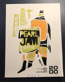 Pearl Jam 2000 Concert Tour Poster Seattle Ames Bros Vintage