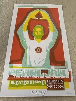 Pearl Jam 2003 Ames Design Poster Hershey, PA Hershey Park Stadium