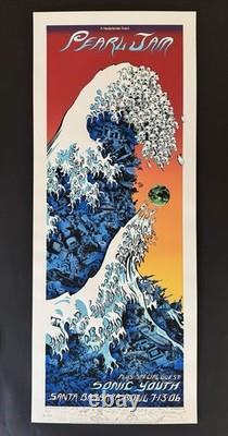Pearl Jam 2006 Santa Barbara Ap Signed +++doodled Emek
