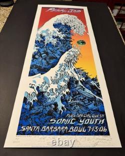 Pearl Jam 2006 Santa Barbara Ap Signed +++doodled Emek