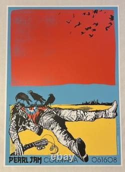 Pearl Jam 2008 Columbia SC Poster 6/16/08 AP Signed/#'d Ames Bros Mint! Vedder