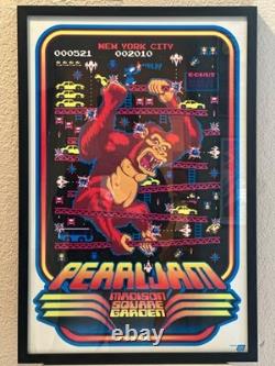 Pearl Jam 2010 MSG Feral Kong Ames Bros Poster FRAMED Double Stamp Misprint