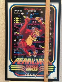 Pearl Jam 2010 MSG Feral Kong Ames Bros Poster FRAMED Double Stamp Misprint