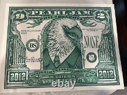 Pearl Jam 2012 Tour Philadelphia, Pa Concert Poster S/n Artist Signed! Bk