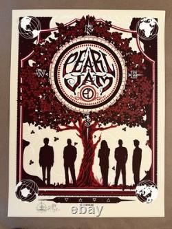 Pearl Jam 2013 10c Munk One Signed Doodled Silkscreen Poster