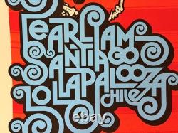 Pearl Jam 2013 Lollapalooza Screenprint Poster Santiago Chile Ames Bros. 18x26