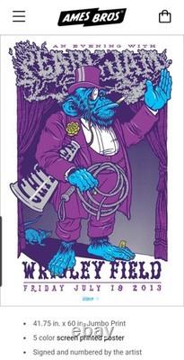 Pearl Jam 2013 Signed Original 2XL (HUGE 60x45.5) Ames Bros Wrigley Field