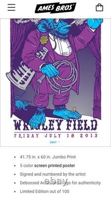 Pearl Jam 2013 Signed Original 2XL (HUGE 60x45.5) Ames Bros Wrigley Field