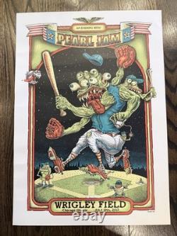 Pearl Jam 2013 Wrigley Field Chicago Concert Poster Emek Monster SHARP
