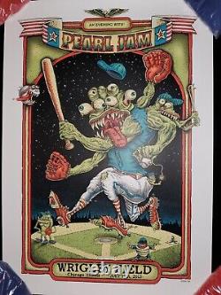 Pearl Jam 2013 Wrigley Field Chicago Show Poster EMEK Monster Baseball Cards PJ