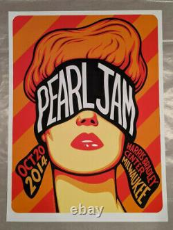 Pearl Jam 2014 Milwaukee Poster Blindfolded Woman Ben Frost is Dead