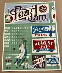 Pearl Jam 2016 Fenway Park'The Catch' Poster Thomas Artist Signed No Edition