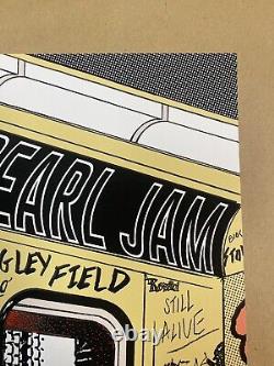 Pearl Jam 2016 Print Wrigley Field Chicago Faile Poster Rare Yellow Variant