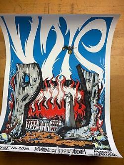Pearl Jam 2018 Bobby Brown Draws Skullz Missoula poster Jeff Ament AP S/N Vote