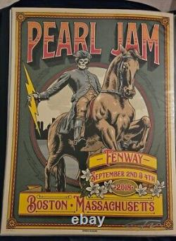 Pearl Jam 2018 Green Variant Ian Williams Fenway Boston Poster AP S/N - #/100