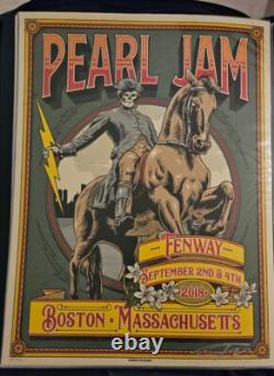 Pearl Jam 2018 Green Variant Ian Williams Fenway Boston Poster AP S/N - #/100