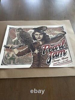 Pearl Jam 2018 Tour Signed Poster / Limited Paul Jackson Chicago Wrigley Field