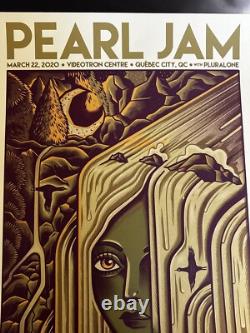 Pearl Jam 2020 Concert Poster Quebec AP Signed/#'d by artist Quiggle