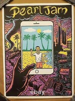 Pearl Jam 2020 San Diego Poster Screen Print Ward Sutton Ames Bros Signed #/100