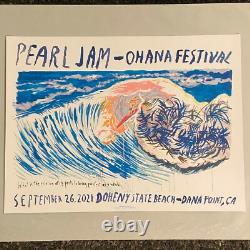Pearl Jam 2021 9/26 Ohana Dana Point CA Raymond Pettibon Poster Eddie Vedder