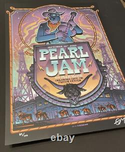 Pearl Jam 2022 Oklahoma City gig poster Munk One SIGNED #d AP mint 89/100 vedder