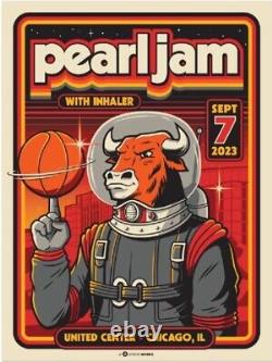 Pearl Jam 2023 Ames Chicago Bulls United Center Poster New Jamotillo 9/7/23