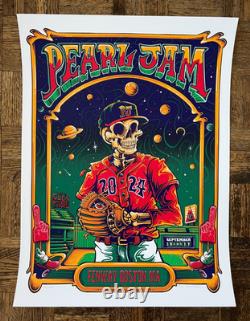 Pearl Jam 2024 Tour Artist Signed Boston, Ma Fenway Poster! A/p Limited S/n