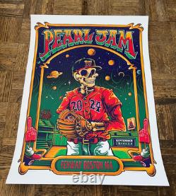 Pearl Jam 2024 Tour Artist Signed Boston, Ma Fenway Poster! A/p Limited S/n