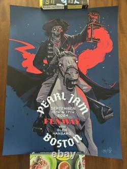 Pearl Jam 9/15 & 9/17 2024 Boston Fenway AP Poster Variant /300 Oliver Barrett