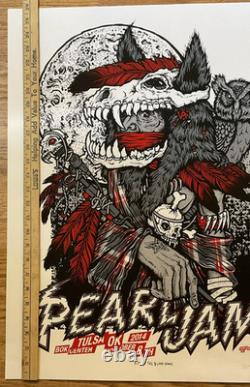 Pearl Jam Ames Bros 130/130 Rise of the Blood Moon Poster Tulsa OK 10/18/2014