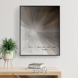 Pearl Jam Black modern song lyric wall art print music poster home decor