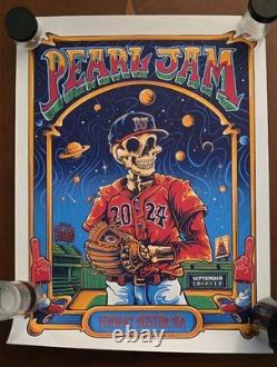 Pearl Jam Boston Poster 2024 Fenway Park Dark Matter tour helen kennedy art
