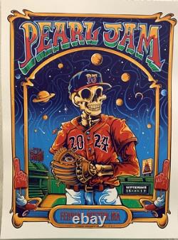 Pearl Jam Boston Poster 2024 Fenway Park concerts tour helen kennedy art