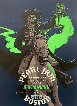 Pearl Jam Boston Poster 2024 Fenway Park oliver barrett art pj concert tour