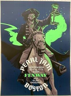 Pearl Jam Boston Poster 2024 Fenway Park oliver barrett art pj concert tour