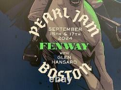 Pearl Jam Boston Poster 2024 Fenway Park oliver barrett art pj concert tour